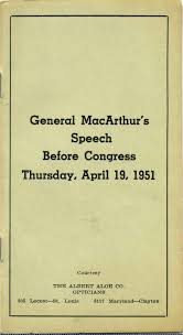 General MacArthur's Speech Before Congress, Thursday, April 19, 1951